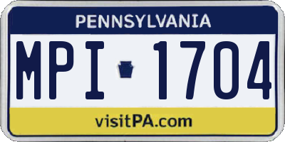 PA license plate MPI1704