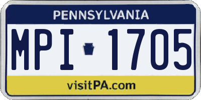 PA license plate MPI1705