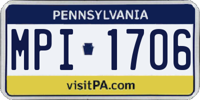 PA license plate MPI1706