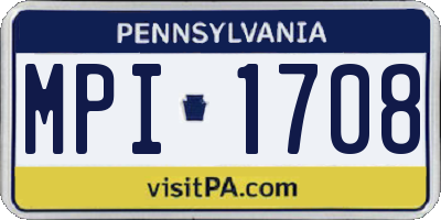 PA license plate MPI1708