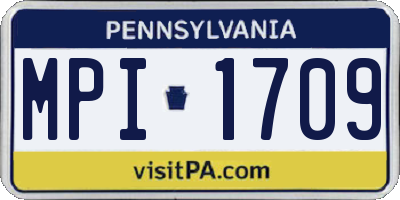 PA license plate MPI1709