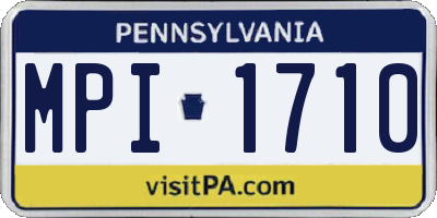 PA license plate MPI1710