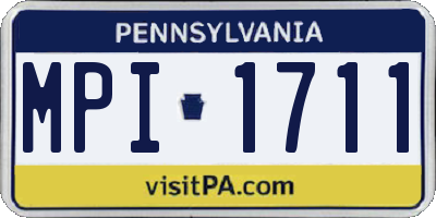PA license plate MPI1711