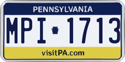 PA license plate MPI1713