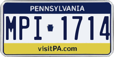 PA license plate MPI1714