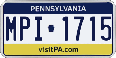 PA license plate MPI1715