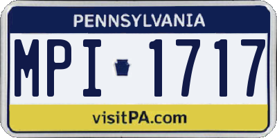 PA license plate MPI1717