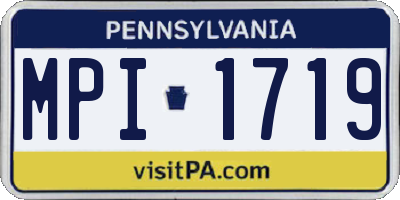 PA license plate MPI1719