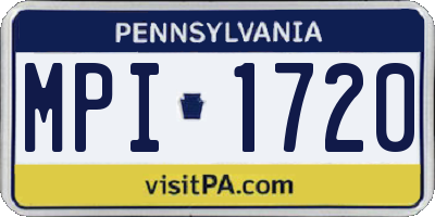 PA license plate MPI1720