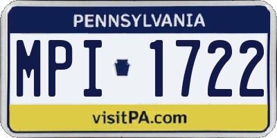 PA license plate MPI1722