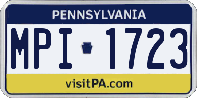 PA license plate MPI1723