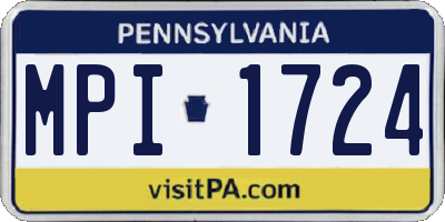 PA license plate MPI1724