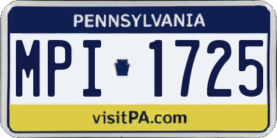 PA license plate MPI1725