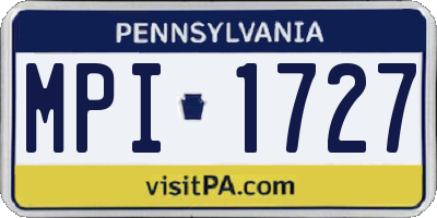 PA license plate MPI1727