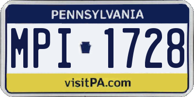 PA license plate MPI1728