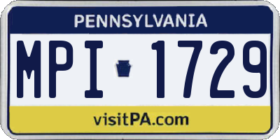 PA license plate MPI1729