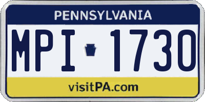 PA license plate MPI1730