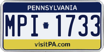 PA license plate MPI1733