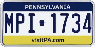PA license plate MPI1734