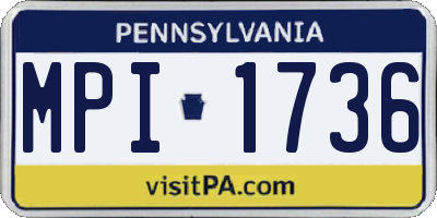 PA license plate MPI1736