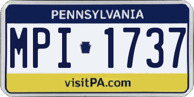 PA license plate MPI1737