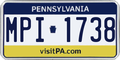 PA license plate MPI1738
