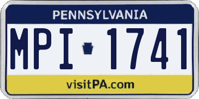 PA license plate MPI1741