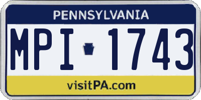 PA license plate MPI1743