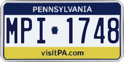 PA license plate MPI1748