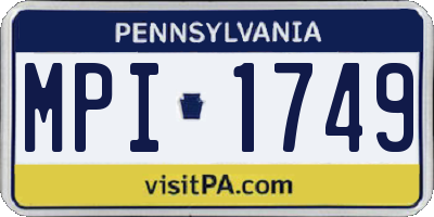 PA license plate MPI1749