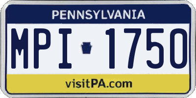PA license plate MPI1750
