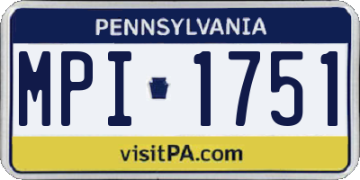PA license plate MPI1751