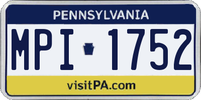 PA license plate MPI1752