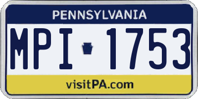 PA license plate MPI1753