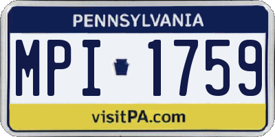 PA license plate MPI1759