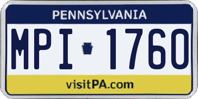 PA license plate MPI1760