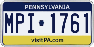 PA license plate MPI1761