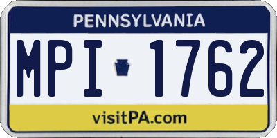 PA license plate MPI1762