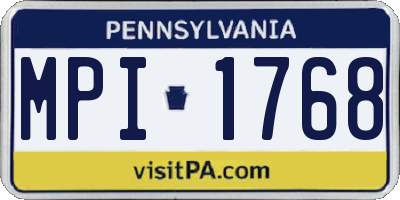 PA license plate MPI1768