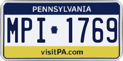 PA license plate MPI1769