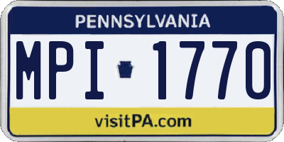 PA license plate MPI1770
