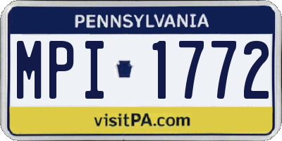 PA license plate MPI1772