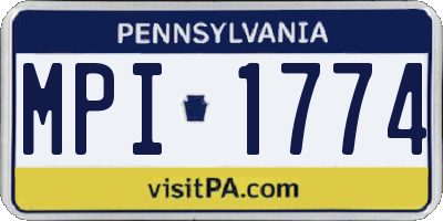PA license plate MPI1774
