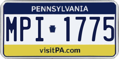PA license plate MPI1775