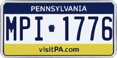 PA license plate MPI1776