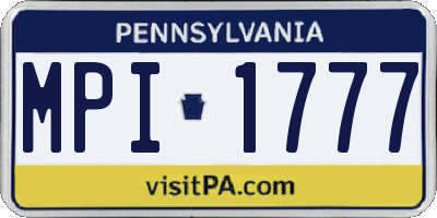 PA license plate MPI1777