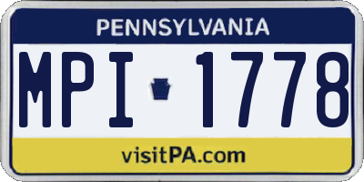 PA license plate MPI1778