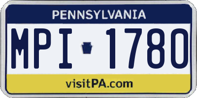 PA license plate MPI1780