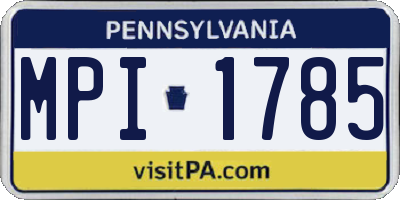 PA license plate MPI1785
