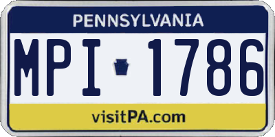 PA license plate MPI1786